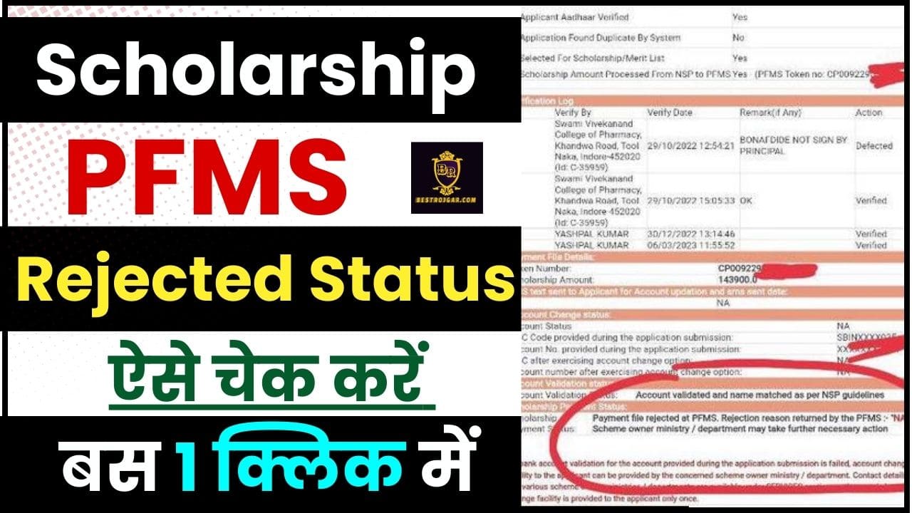 Scholarship PFMS Rejected Check